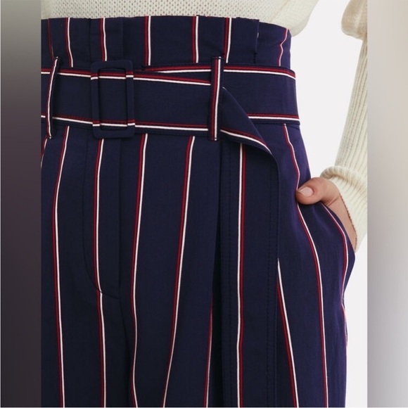Derek Lam 10 Crosby Navy Striped Satin Culottes - Picture 8 of 12